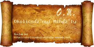 Okolicsányi Mihály névjegykártya