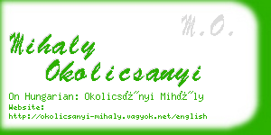 mihaly okolicsanyi business card